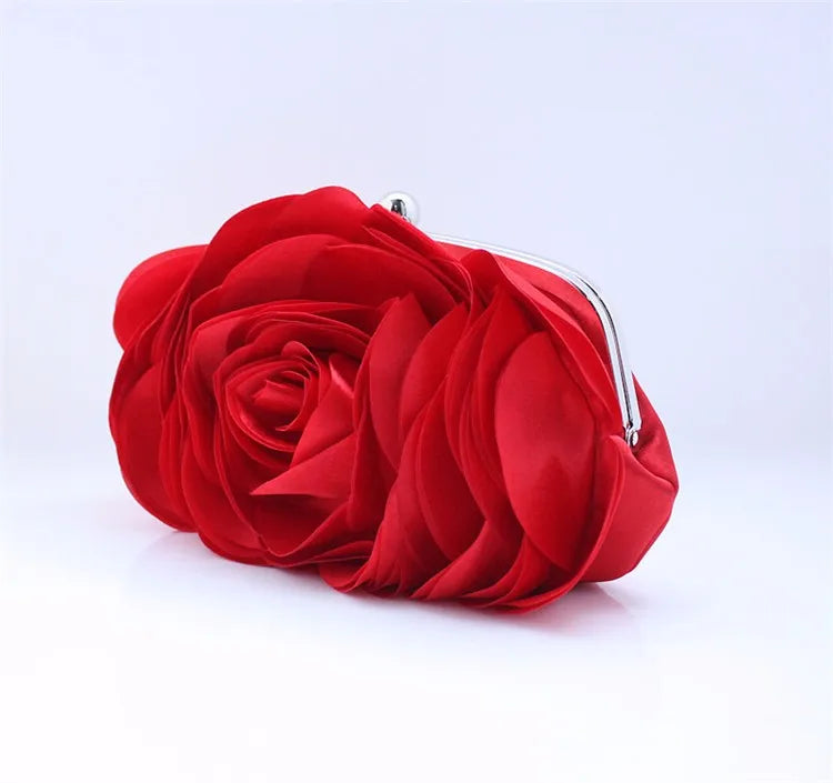 Rose Flower Wedding Evening Clutch Bag