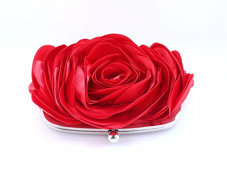Rose Flower Wedding Evening Clutch Bag