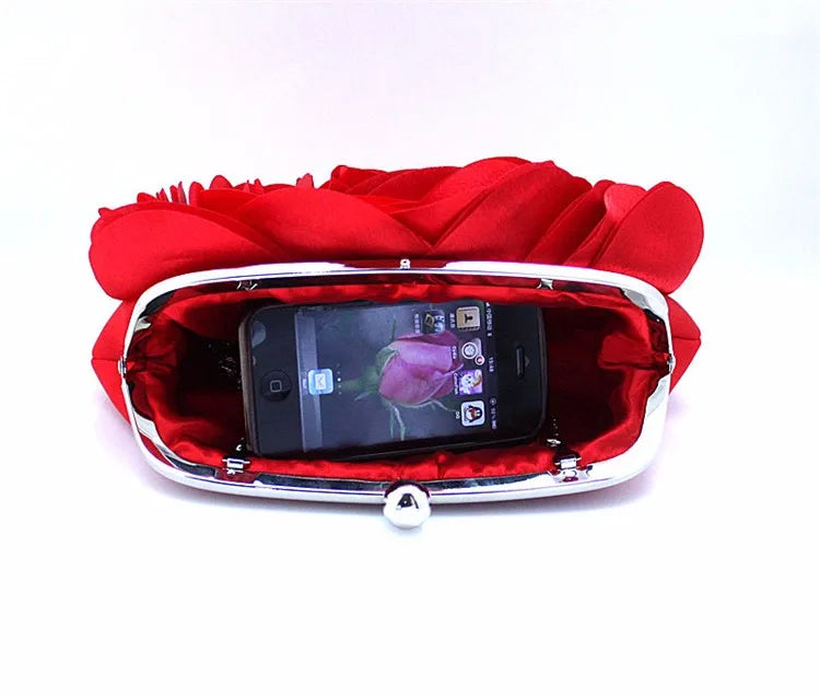 Rose Flower Wedding Evening Clutch Bag