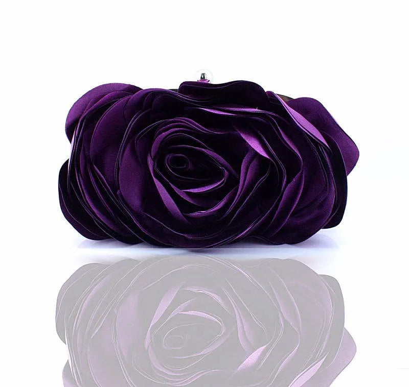 Rose Flower Wedding Evening Clutch Bag